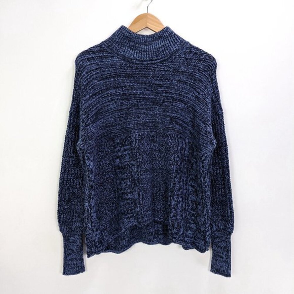 Simply Vera Sz XL Womens High Neck Dolman Sleeve Relaxed Casual Sweater in Blue